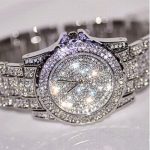 Crystal Diamond Full Steel Ladies Wristwatch Silver