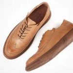 Molianseng HandMade Luxury Wingtip Sole Brogue Shoes - Light Brown