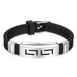 New Men's Titanium Steel Silicone Bracelet-Silver