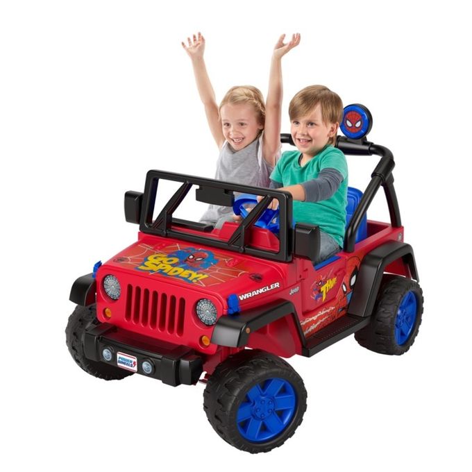 Spider Man Power Wheels Spider-Man Jeep Wrangler Battery Powered Ride ...