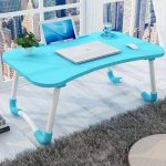 Multifunction Laptop Table With Cup And Tablet Holder- Blue