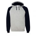 Danami Long Sleeve Light Grey Navy Blue Contrast Hoodie