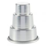 3 Tier Cake Mold Pudding Cupcake Chocolate Baking Pan-Silver