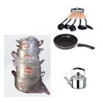 Bundle: Pots, Frying Pan, Kettle& Non Stick Spoons Set