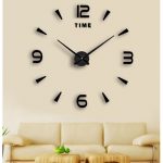 DIY 3D Large Art Wallclock - Black