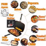 Dessini 40cm Double Sided Non Stick Pressure Griller Frying Pan + Apron + Food Picker