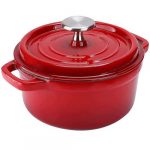 Dutch Oven Red, Enamel Cast Iron With Lid 26cm