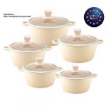 SQ Professional Nea 5 SET DieCast Non-Stick Stockpot - Marbell