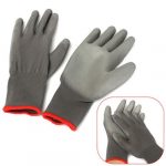 1 Pair PU Palm Coated Protective Safety Anti Static W Grey S