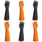 3 Pair Rubber Gloves, Chemical-Resistant Thiocyanate