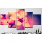 5Pcs Frameless Canvas Painting Wall Decor Art - Flower Multi