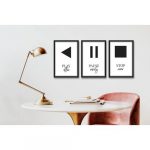 Awesome Pause, Play, Stop Wall Frame 17X11 Inches (3 In 1)