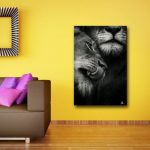 Awesome Romantic Lion Wall Canvas