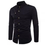 Fashion Mens Autumn Casual Military Combat Slim Fit Long Sleeve Shirt Top Blouse Menstye