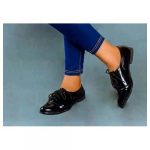Quality Ladies Lace Up Low Heel Shoes- Black