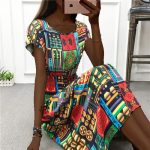 Women's Floral Gown Casual Dresses - Multi