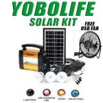 YOBOLIFE SUPER STRONG SOLAR ENERGY KIT WITH SUPER BRIGHT 3 LED BULBS AND FREE USB FAN