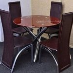 Furniture Dinning Room Round Table Set With Four Chairs