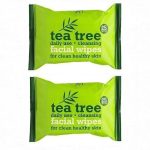 Tea Tree Daily Cleansing Facial Wipes With Tea Tree Oil(2 Pack)